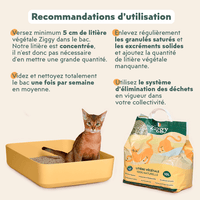 Recommandations d'utilisation de la litière végétale pour chat 100% naturelle Ziggy