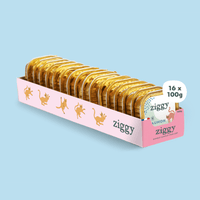 Lot de 16 pâtées de 100g Ziggy pour chat adulte stérilisé au Saumon, saines et sans amidon