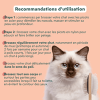 Recommandations d'utilisation de la brosse pour chats double tête Ziggy