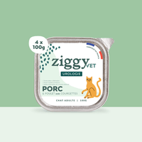 Barquette de pâtée Ziggy vet pour chat adulte souffrant de troubles urinaires, saine et sans céréales