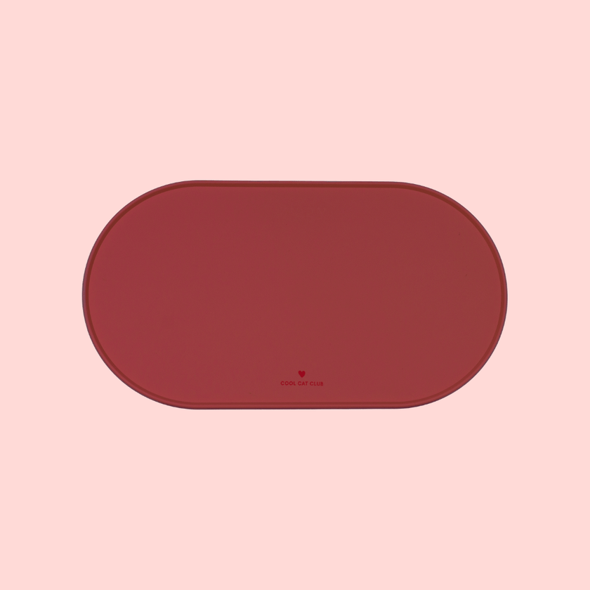 Tapis de gamelle pour chat rouge bordeaux de la marque Ziggy